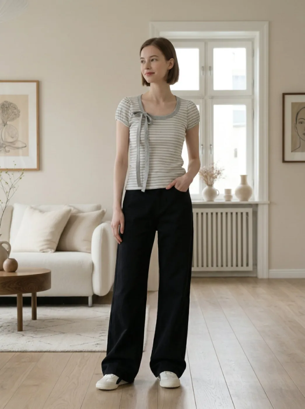 Black Cotton Pants — AI Fashion Lookbook look 1