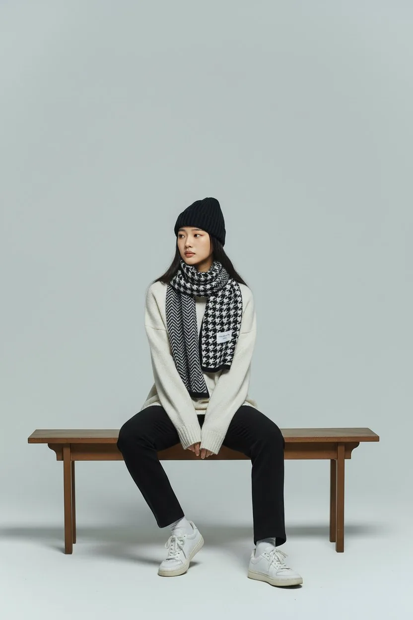 Houndstooth Scarf — Product Ad look 1